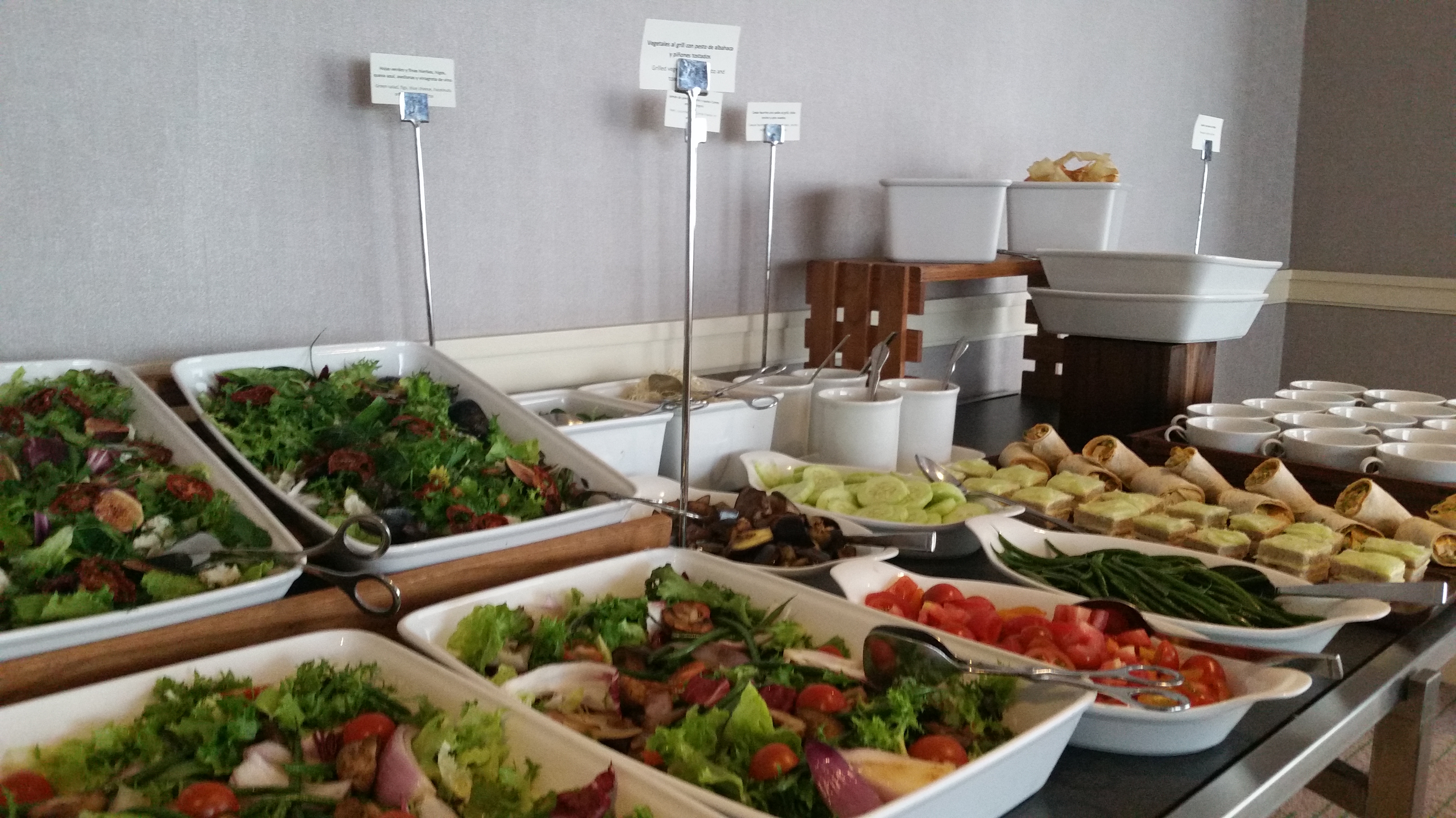 Buffet gourmet con variedad de platillos