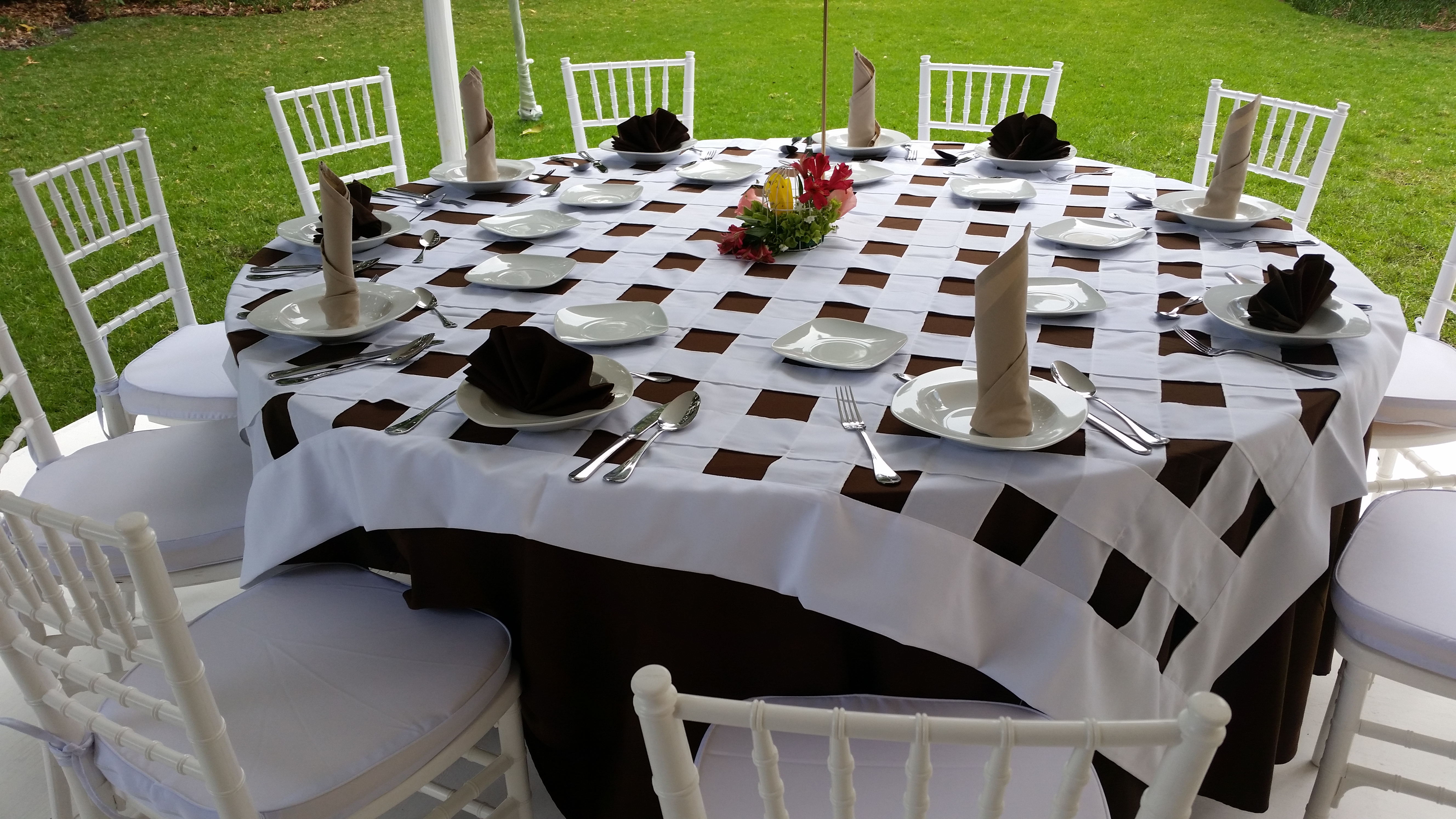 Convivio familiar al aire libre con invitados